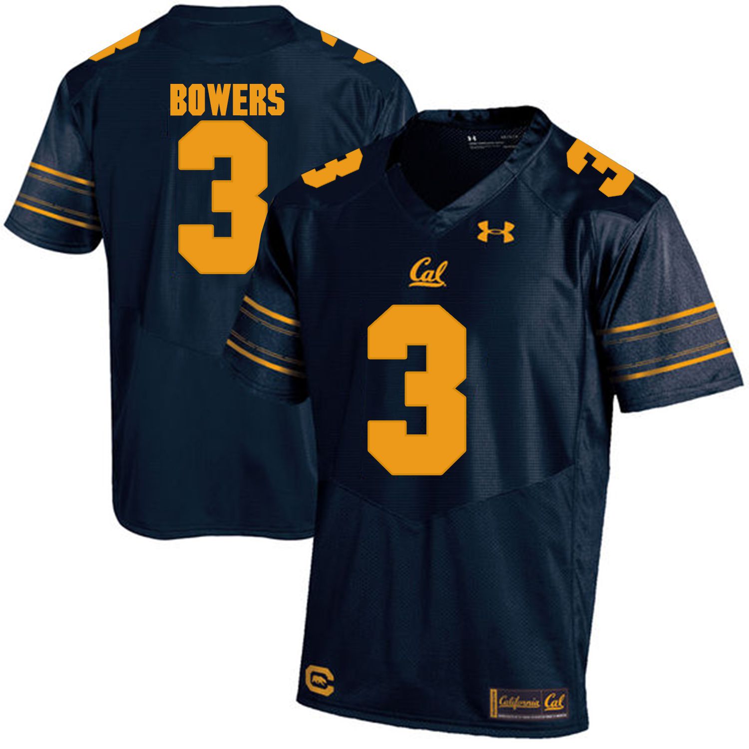 Men California Golden Bears 3 Ross Bowers Dark blue Customized NCAA Jerseys1